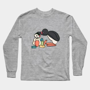 cute pingu and pinga penguin siblings Long Sleeve T-Shirt